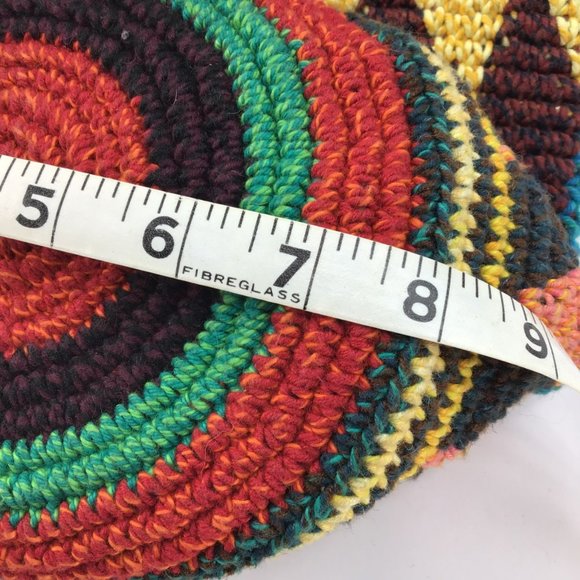 Crossbody woven harlequin Purse hand bag large multicolored zippered top bucket - Picture 9 of 9